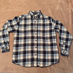 Weatherproof Men's Navy and White Plaid Shirt